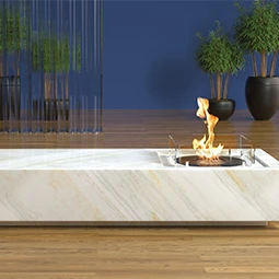Round alcoholic fireplace